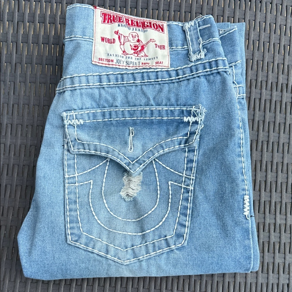 True Religion Joey Super T Light Blue Denim Men's Jeans Size 36 - Picture 1 of 13
